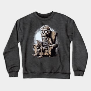 Brainy Reads Only - Zombie bookworm Crewneck Sweatshirt